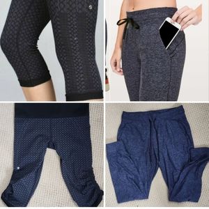 Lululemon BUNDLE:  In The Flow Scrunch Crop & ready to rulu pant jogger sz 10
